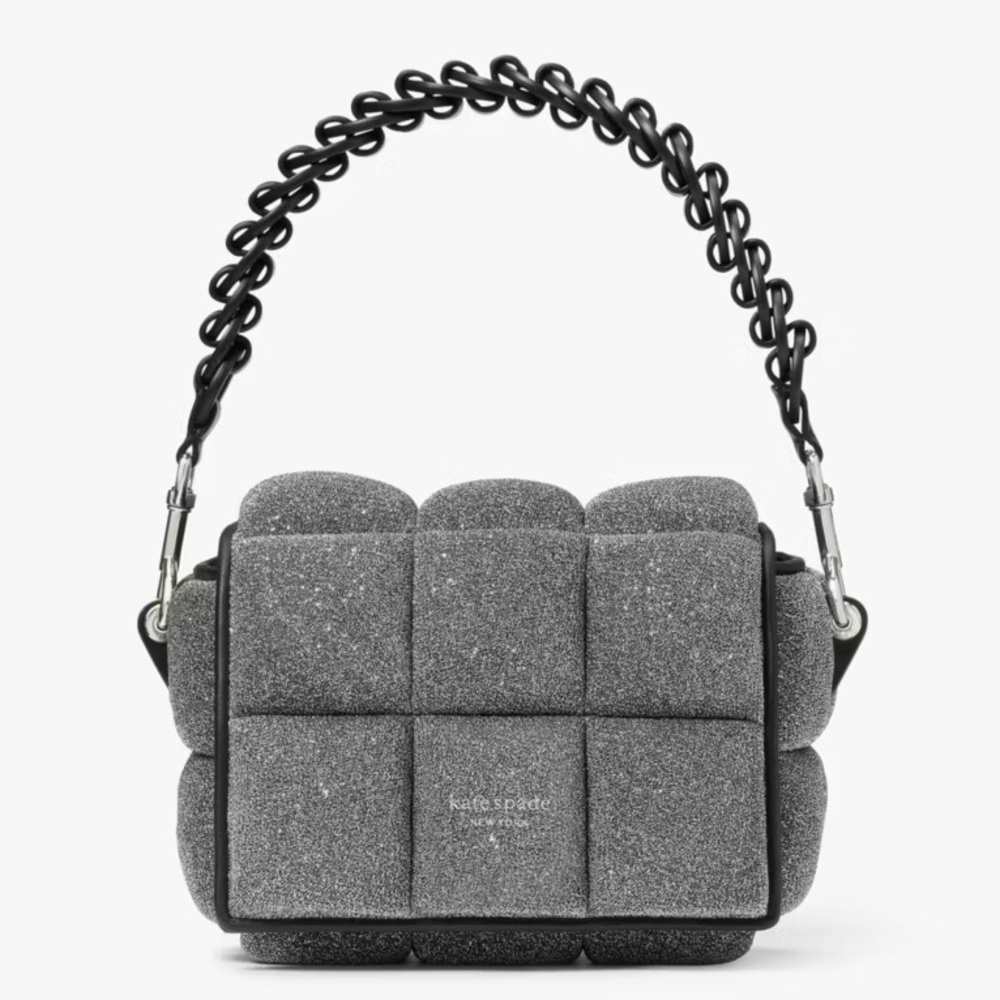 ♠️kate spade Boxxy Metallic Crossbody Bag, Silver NWT